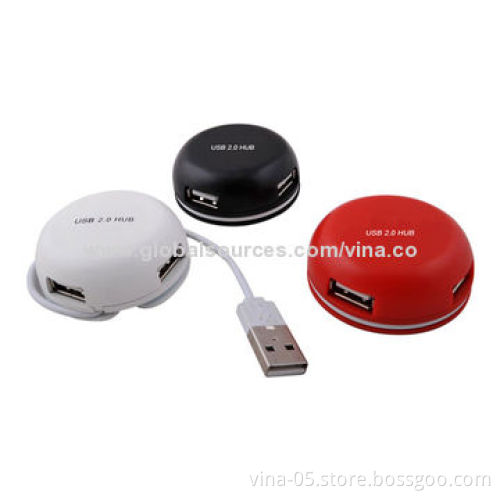 4-port USB2.0 Hub, Various Colors Available